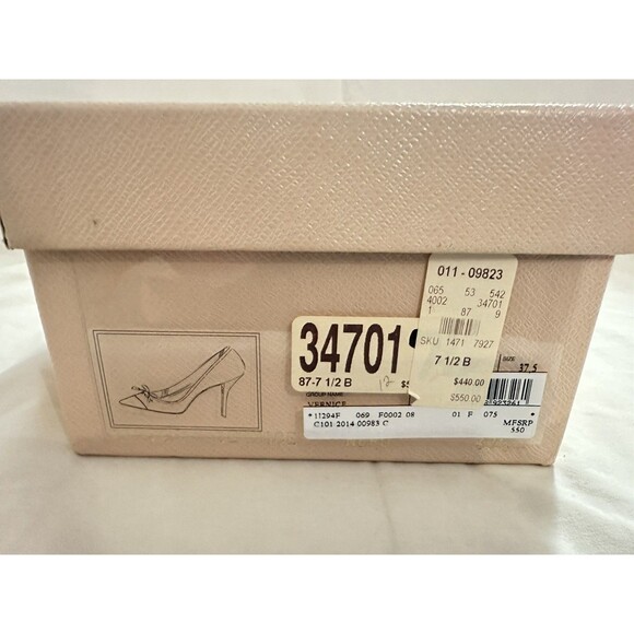 Auth Prada Black Patent Leather Heels Women’s Gorgeous Pumps Size 37.5-New - Picture 14 of 16